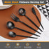 5-Piece Matte Black Serving Utensils Set, Stainless Steel Flatware Serving Set Include Spoon?Fork, Butter Knife and Slotted Spoon?Satin Finish, Di...