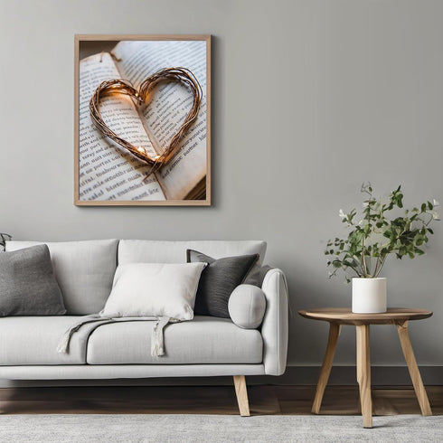 Posterizer 1 pcs-Valentine's themed cute heart and book-Romantic Art-Holiday Poster Collection-Gift for Couples boyfriend girlfriend Husband Wife-...