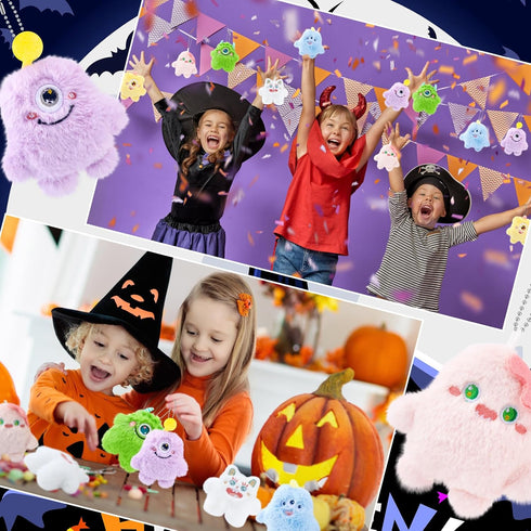 Hungdao 12 Pcs Mini Stuffed Animal Bulk Small Devil Plush Keychain Easter Gifts for Kids Mini Emotion Plush Animals Toys Christmas Goodie Bag Fill...