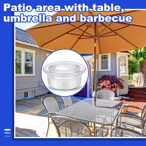 Sadnyy 2 Sets Parasol Umbrella Hole Ring Plug and Cap Set Outdoors Deck Table Hole Cover Insert Thicker Umbrella Plug for Patio Table Yard (Clear)...