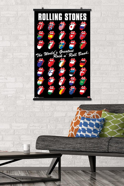Trends International Rolling Stones - Grid Wall Poster, 22.375" x 34", Premium Poster & Clip Bundle...
