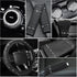 10 Pcs Bling Car Accessories Set for Women Girl Rhinestones Leather Accessories Bling Steering Wheel Cover Armrest Cover Gear Shift Cover Seat Bel...