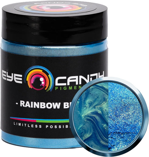 Eye Candy Premium Mica Powder Pigment “Rainbow Blue” (25g) Multipurpose DIY Arts and Crafts Additive | Woodworking, Epoxy, Resin, Bath Bombs, Pain...