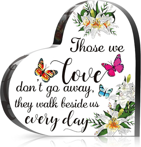 Blulu Crystal Glass Heart Memorial Gift Memorial Bereavement Gift Sympathy Condolence Decorations Sympathy Table Decorations for Loss of Loved One...