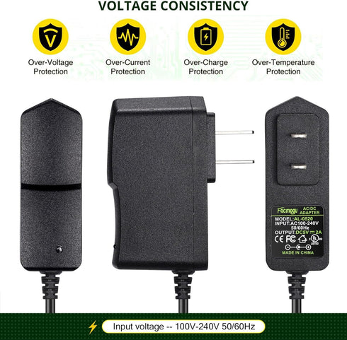 Facmogu 2 Pack DC 5V 2A Power Adapter, AC 100-240V to DC 5V 2A 10W Power Supply Transformers, 5.5 x 2.5mm Jack Also Compatible with 5.5x2.1mm Sock...