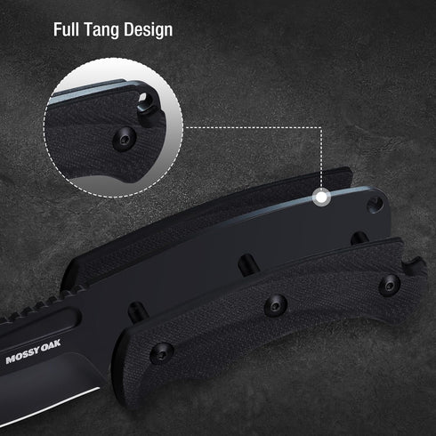 Mossy Oak Hunting Knife with Sheath, Full-tang Fixed Blade Knife, Outdoor Knives for Survival, Camping, Hiking (G10 Handle)...