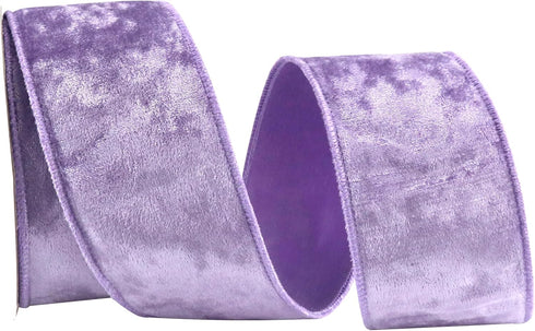 Lilac Crushed Velvet Ribbon Wired 2.5" x 10 Yards Purple Wired Edge Ribbon Light Purple Spring Easter Decorations Purple Ribbon for Gift Wrapping ...