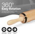 All-Purpose 17.6 Inch Beech Wood Non-Stick Rolling Pin - For Baking, Pizza, Pasta, Pie, Cookies, Pastry....