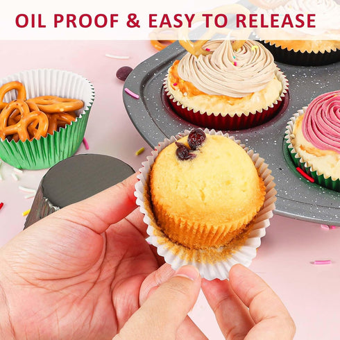 Caperci Black Foil Cupcake Muffin Liners Standard Size Baking Cups 150-Pack - Premium Greaseproof & Sturdy...