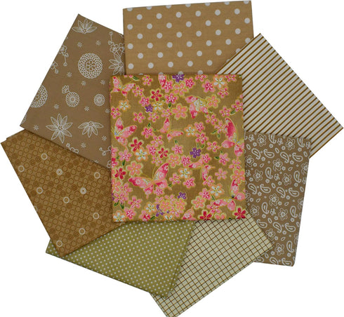 iNee Light Coffee Fat Quarters Fabric Bundles, Quilting Sewing Fabric, 18 x 22 inches,(Light Coffee)...