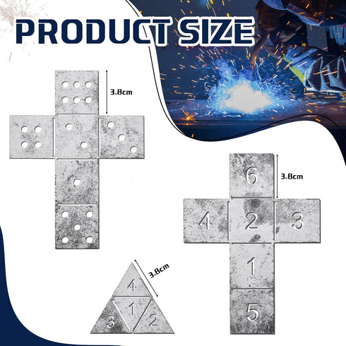 3 Pieces Dice Welding Kit Welding Coupons DIY Welding Equipment Mild Steel Triangle Plate for Beginners TIG MIG Gas Arc Stick Welding Training Pra...