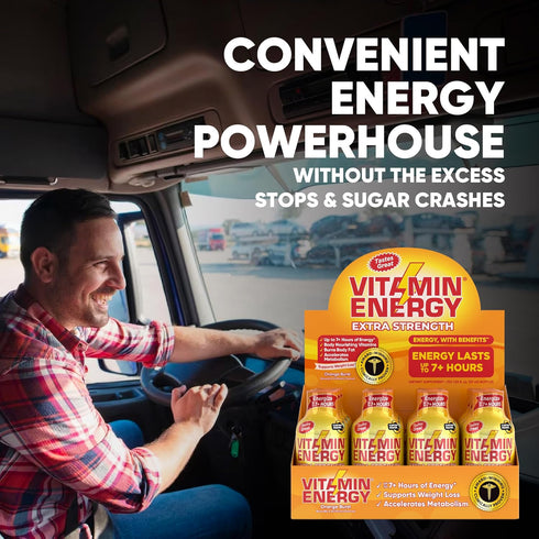 Vitamin Energy Extra Strength Energy Drink Shots | Natural Nutrients to Energize & Support Immune System | Sugar & Carb-Free | Immunity Formula | ...