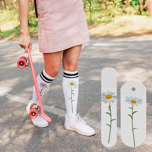 Hotop 4 Pieces Sublimation Socks Jigs Blanks Polyester Metal Insert Straight Crew Sock Jigs Dye Printing Heat Press Transfer DIY Accessories, 2 Si...