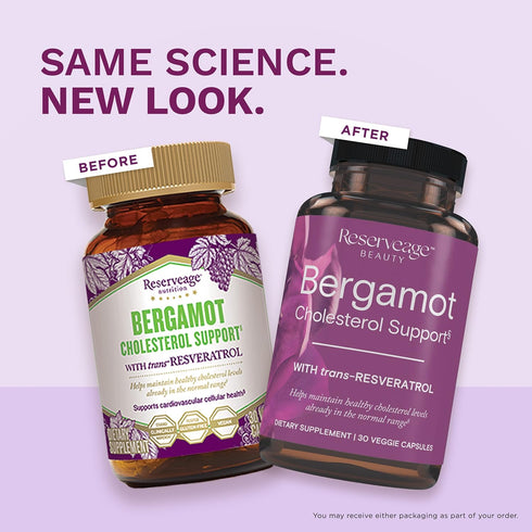 Reserveage Beauty, Bergamot Cholesterol Support with Resveratrol, Antioxidant Supplement for Cardiovascular Support & Heart Health, Vegan, 30 Caps...