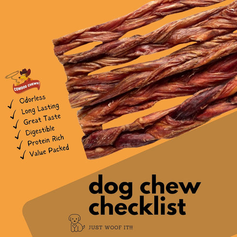 Beef Braided Sticks Dog Treats 5-7" (5 Pack) - Odor-Free, All Natural Digestible Dog Chews for all sized Dogs...