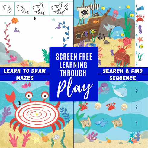 Kids Travel Educational Activity Book with Washable Markers - Car and Airplane Activities, Learning Toys for Toddlers- Search and Find, Reusable S...