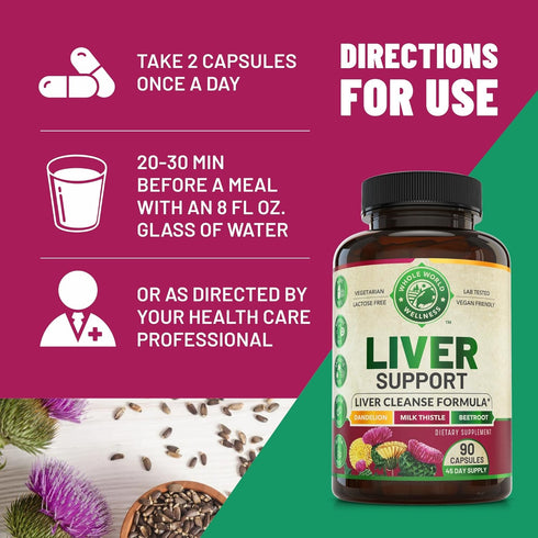 Advanced Liver Cleanse Detox & Repair Formula for Adult with Milk Thistle, Organic Liver Detox & Support Supplement for Men and Women, 90 Pills Li...