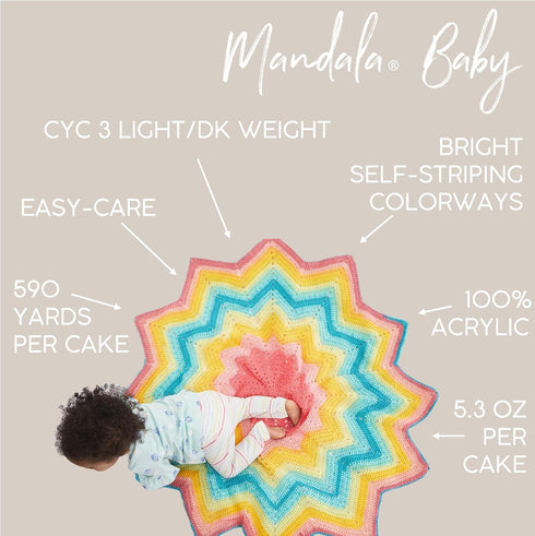 Lion Brand Yarn (1 Skein) Mandala Baby Yarn, Narnia, 1770 Foot (Pack of 1)...