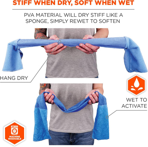 Ergodyne Chill Its 6604 Cooling Towel, Long Lasting Cooling Relief, Microfiber Cleaning Cloth Ends 35.00" x 8.00"...