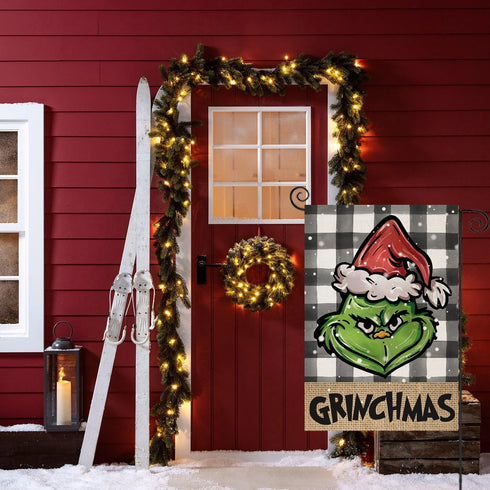 Chritmas Garden Flags for Outdoor,Buffalo Plaid with Small Yard Flag,Seasonal Xmas Decors for Winter Holiday Farmhouse Outside 12x18 Double Sided...