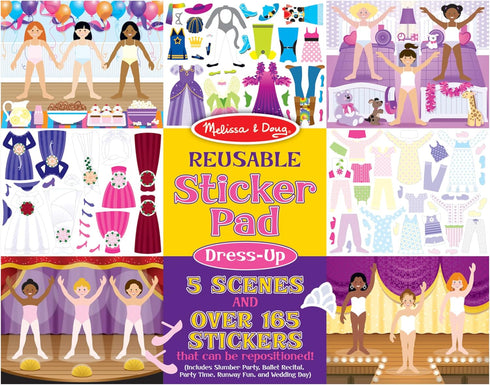 Melissa & Doug Reusable Sticker Pad: Dress-Up - 165+ Stickers Removable Stickers, Kids Fashion Activities, Restickable Book For Ages 3+...