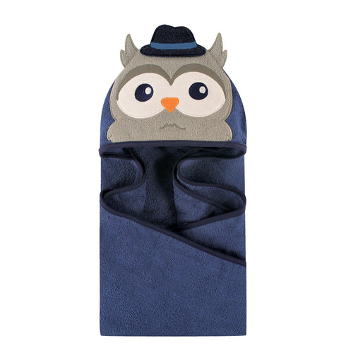 Hudson Baby Unisex Baby Cotton Animal Face Hooded Towel, Mr Owl, One Size...