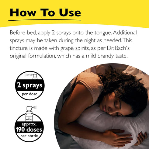 Bach RESCUE SLEEP Spray 20mL, Natural Sleep & Stress Relief Aid, Homeopathic Flower Essence, Vegan, Free of Melatonin, Sugar, and Gluten, Non-Narc...