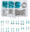 SUNNYCLUE 1 Box DIY 10 Pairs Turquoise Beads Earring Making Kit 8 Shapes Turquoise Beads Charms Hammered Feather Heart Pendants & Earring Hooks fo...