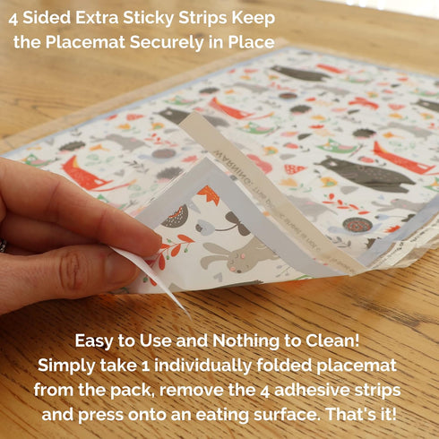 Suessie Disposable Placemats for Baby, Forest Animals (60 Count)...