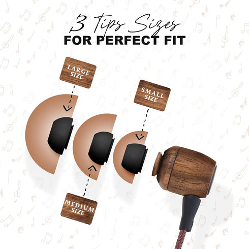 Earth-Budz - Genuine Wood Earbuds, in-Ear Noise-Isolating Headphones, with in-line Microphone. (Earth Diver)...