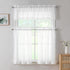 Marilyn 2PCS White Sheer Valances for Windows 14 Inches Long, Light Filtering Soft Clip Jacquard Textured 3D Leaf Curtains for Bathroom Bedroom Ba...