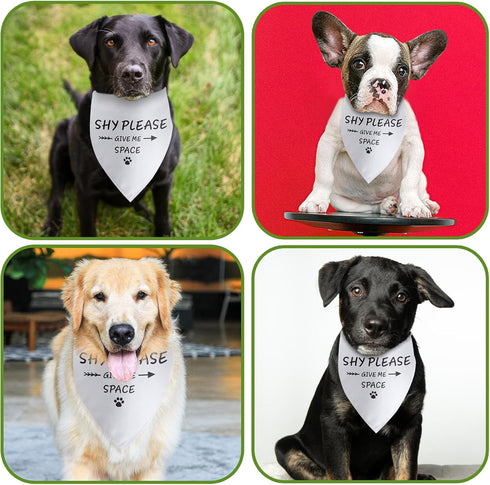 Shy Please Give Me Space Dog Bandana Funny Puppy Bandana Triangle Photo Prop Pet Scarf Accessories for Dog Lovers Gift...