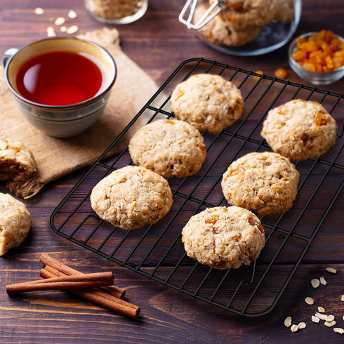 Cooling Baking Rack Set of 2, E-far 11.7” x 9” Non-stick Wire Racks for Oven Cooking Roasting Grilling Cookie Cake Bacon Meat Resting, Non-toxic &...