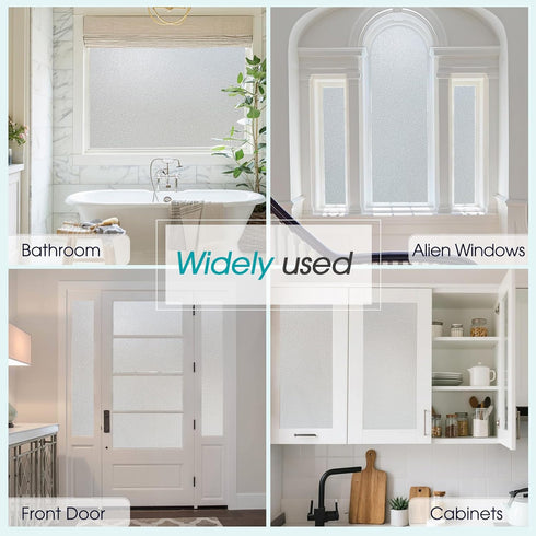 Coavas Window Privacy Film Frosted Glass Static Cling Heat Blocking Window Tint for Home Day and Night Sun Blocker Insulation Bathroom Door Decora...
