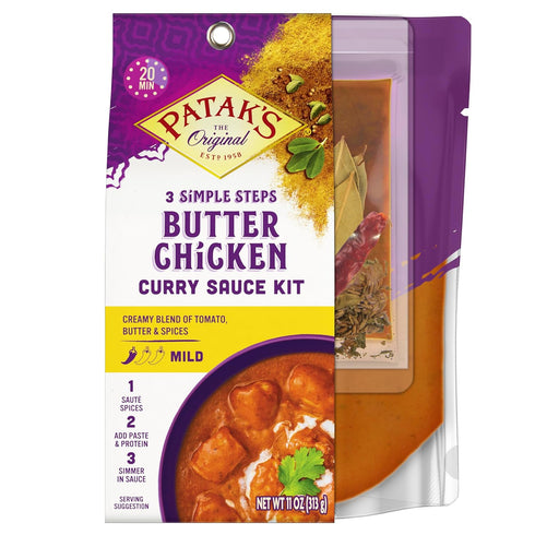 Patak's Butter Chicken Curry Sauce Kit 3-Step, 11 Fl Oz...