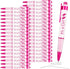 Woanger 36 Pcs Baby Shower Pens for Boys Girls Retractable Gel Pens Blue or Pink Baby Shower Favors Thank You Gifts for Guests(It's a Girl Style)...