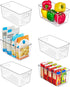 Vtopmart Clear Plastic Pantry Organizer Bins, 6 PCS Food Storage Bins with Handle for Refrigerator, Fridge, Cabinet, Kitchen, Countertops, Cupboar...