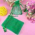100pcs 4x6 inch Gifts Wrap Bags Green, Organza Sheer Fabric Bulk, Drawstring Reusable Recycled Pouch for Baby Shower Favor, Craft Business, Beach,...