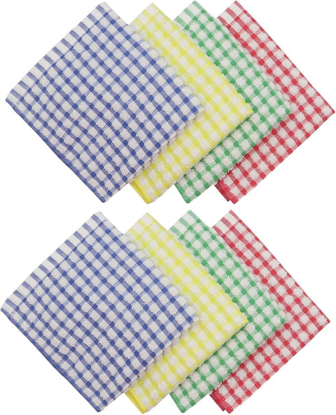 Cotton Cleaning Rags Terry Dish Cloths for Washing Dishes, Set of 8 Dish Rags for Cleaning, Light and Soft Dish Towels for Kitchen Drying Dishes, ...