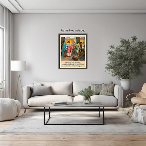 Posterizer 1 pcs-Christ's first miracle poster-Religious Posters-Gifts for Christians -Decor for Church, Sunday School Classroom- unframed wall ar...