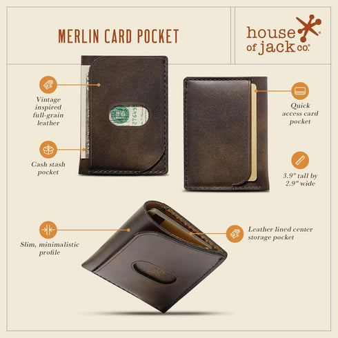 House of Jack Co. MERLIN Card Wallet | Slim Card Holder | Minimalist Wallet For Men | Multi-Card Capacity Front Pocket Wallet...
