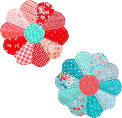 English Paper Piecing Template Set Flower Shape Grandmother's Garden Quilting Kit for Patchwork Beginners on Bags, Blankets, Pillowcases Handmade ...