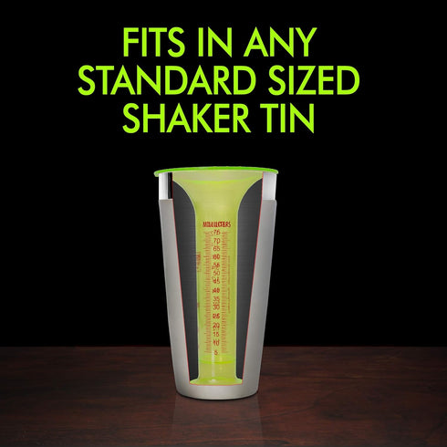 Pour Tester for Bartenders - Liquid Measuring Tool w/ 1 Ounce Shot Line and Measurements up to 2.5 Oz (75ml) - Fits in Shaker Tin - Use for Restau...