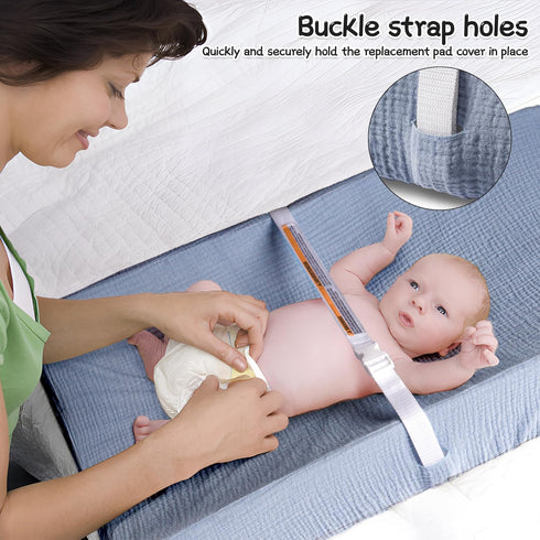 Changing Pad Covers 2Pack 100% Cotton Muslin Diaper Change Table Pad Covers 32”x16“ Soft Breathable Changing Pad Sheets for Unisex Baby Girls and ...