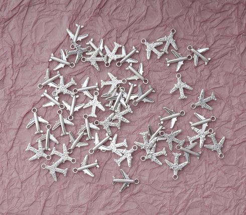 Ruwado 50 Pcs Airplane Jewelry Making Kits Small 1.6 x 1.5 cm Cute Metal Aircraft Accessories for DIY Crafting Necklace Bracelets Earring Jewelry ...
