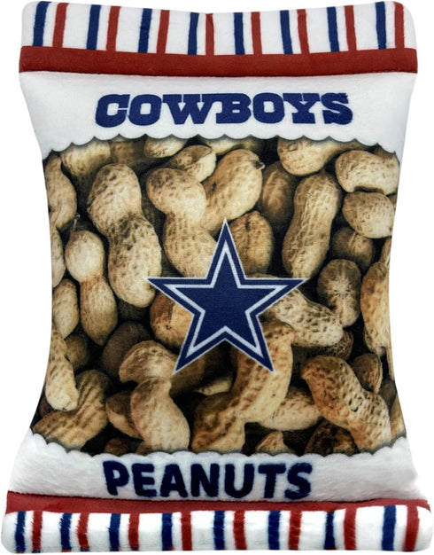 Pets First NFL Dallas Cowboys Crinkle FINE Plush Dog & CAT Squeak Toy - Cutest Stadium Peanuts Snack Plush Toy for Dogs & Cats with Inner Squeaker...