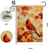 Fall Cardinal Garden Flag, Thanksgiving Red Bird Maple Leaf Garden Flag, Autumn Yard Home Decor Welcome Flag, 12x18 Inch Double Sided Burlap, Outd...