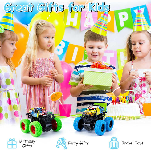 M SANMERSEN 2 Pack 360° Rotating Monster Truck Toys for 3-5 Year Old Boys and Girls - Toddler Car Toys Gifts...