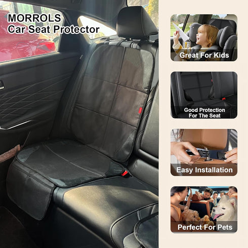 Car Seat Protectors for Child Car Seats 1 Pack Waterproof Leather Seats Protectors with Non-Slip Bottom Large Mesh Pockets Leather and Fabric Car ...