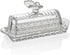 Bezrat Glass Butter Dish | Premium Butter Dish with Lid and Easy Grip Handle | Easy to Use and 100% Food Safe - Dishwasher Safe | Butterfly Additi...